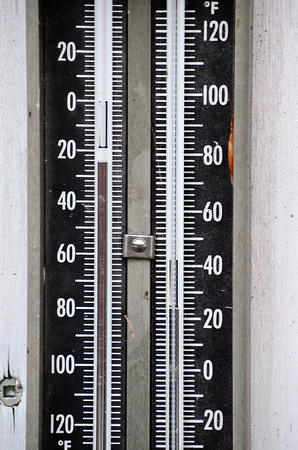 Winter day thermometer
