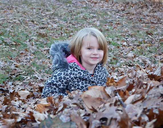 Stasia in the leaves